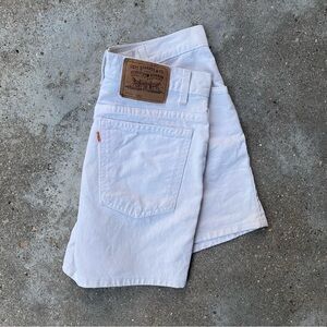 Rare Vintage 90s orange tag Levi's 501 white jean shorts denim originals